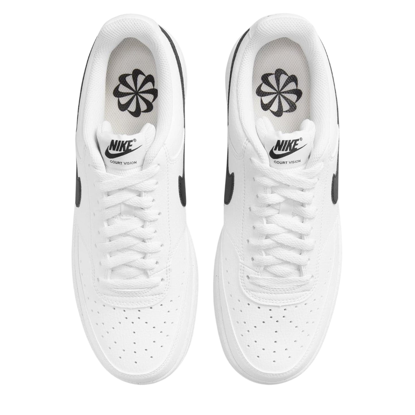 White-Black - Lifestyle - Nike Mens Vision Low Leather Trainers