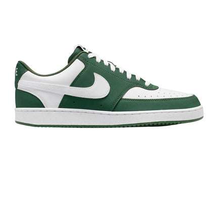 White-Green - Front - Nike Mens Vision Low Leather Trainers
