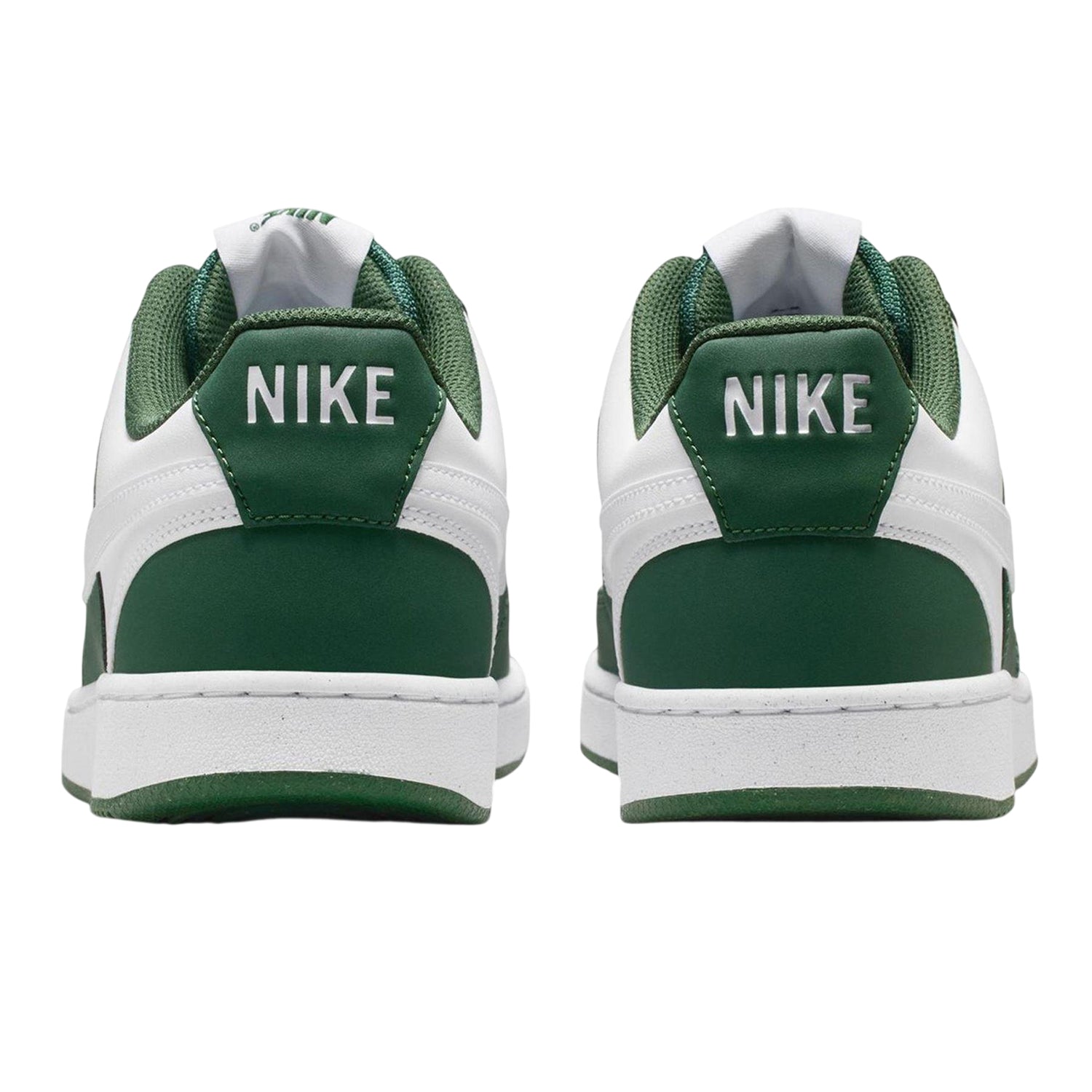 White-Green - Back - Nike Mens Vision Low Leather Trainers