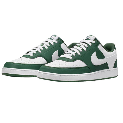 White-Green - Side - Nike Mens Vision Low Leather Trainers