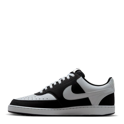 Grey-Black - Back - Nike Mens Vision Low Leather Trainers