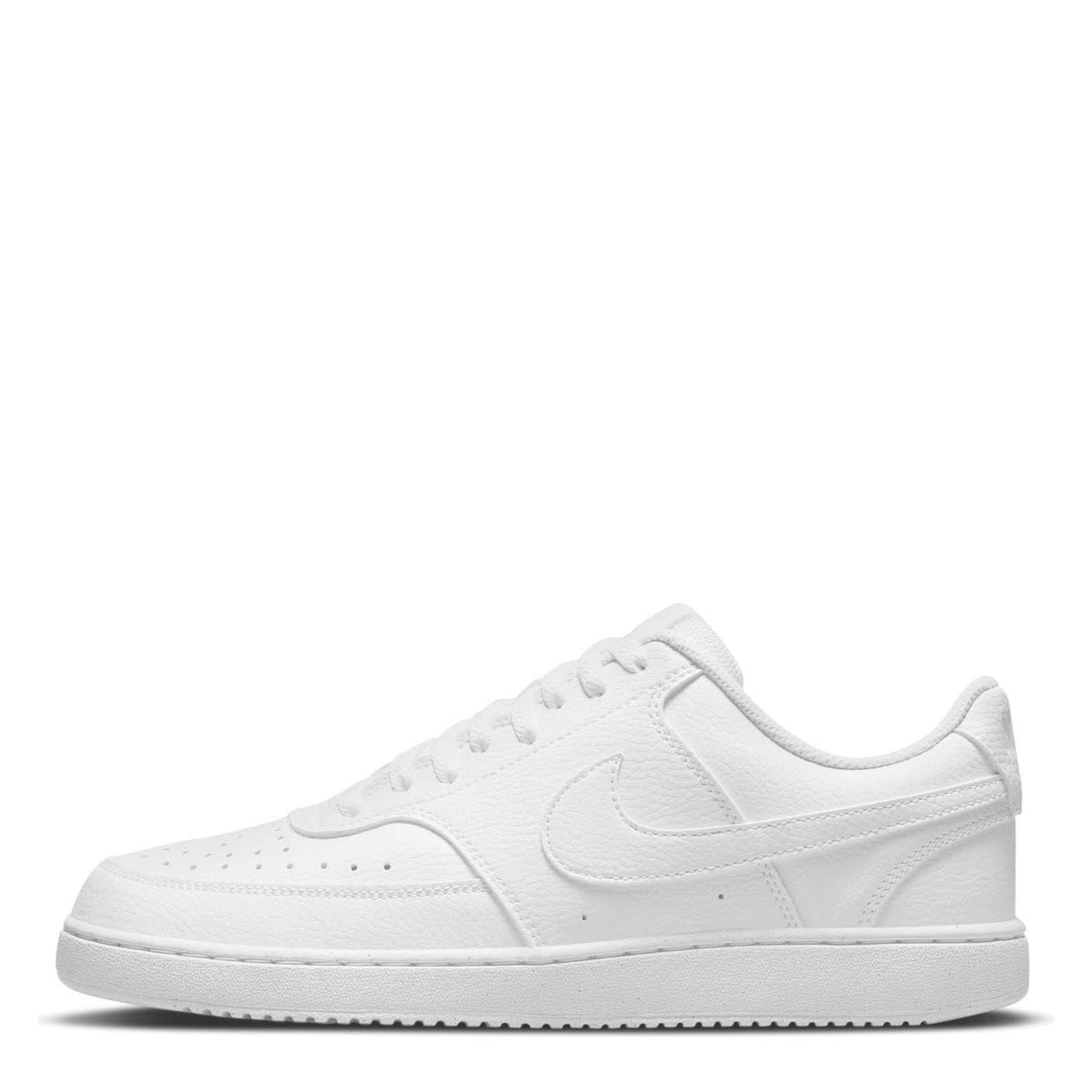 Triple White - Back - Nike Mens Vision Low Leather Trainers