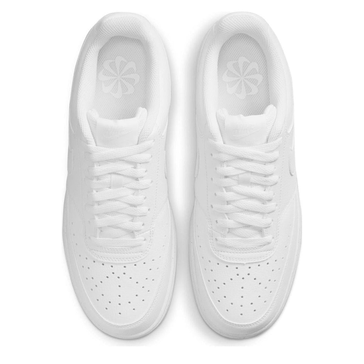 Triple White - Pack Shot - Nike Mens Vision Low Leather Trainers