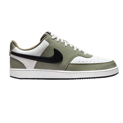 Grey Sage-Black-White - Front - Nike Mens Vision Low Leather Trainers