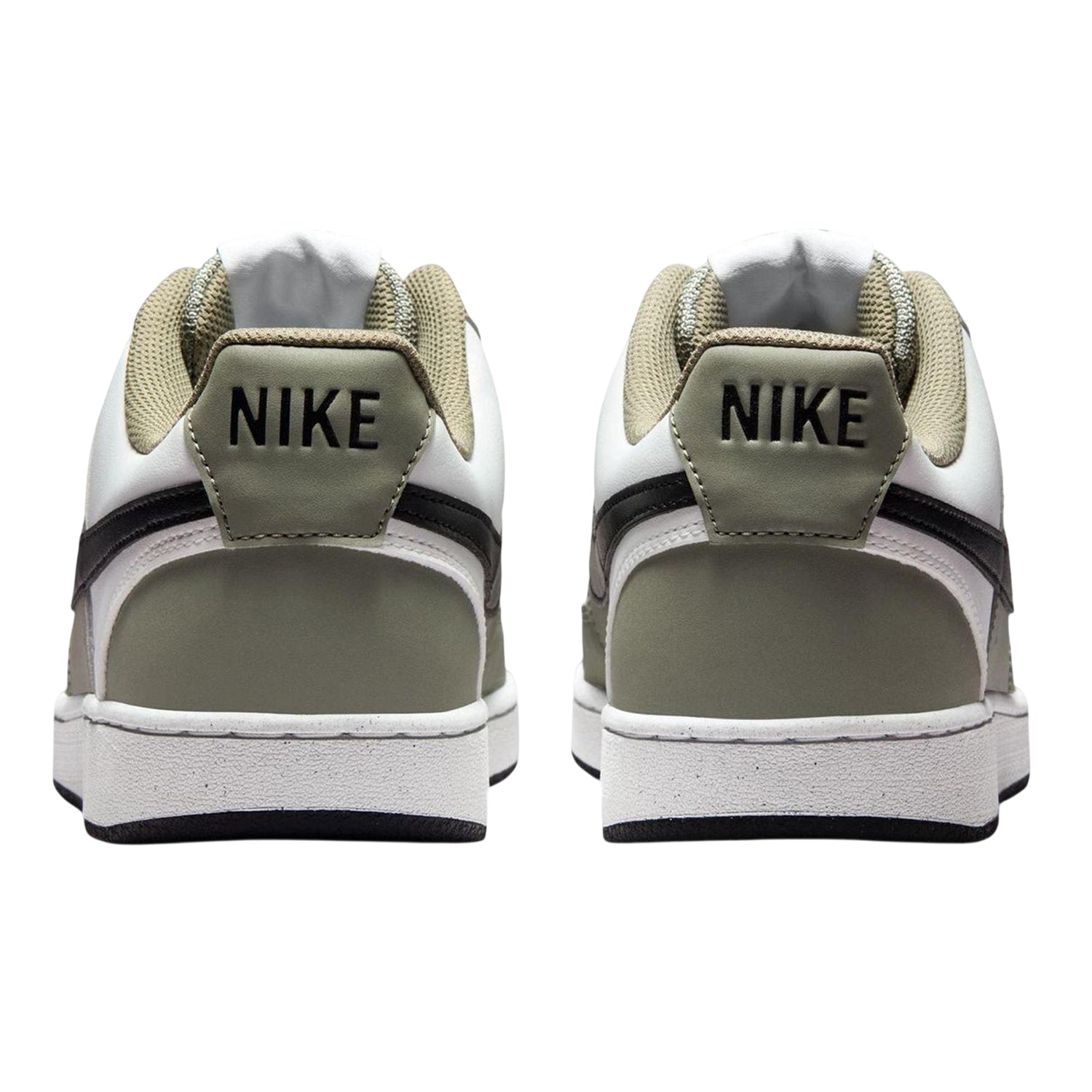 Grey Sage-Black-White - Back - Nike Mens Vision Low Leather Trainers