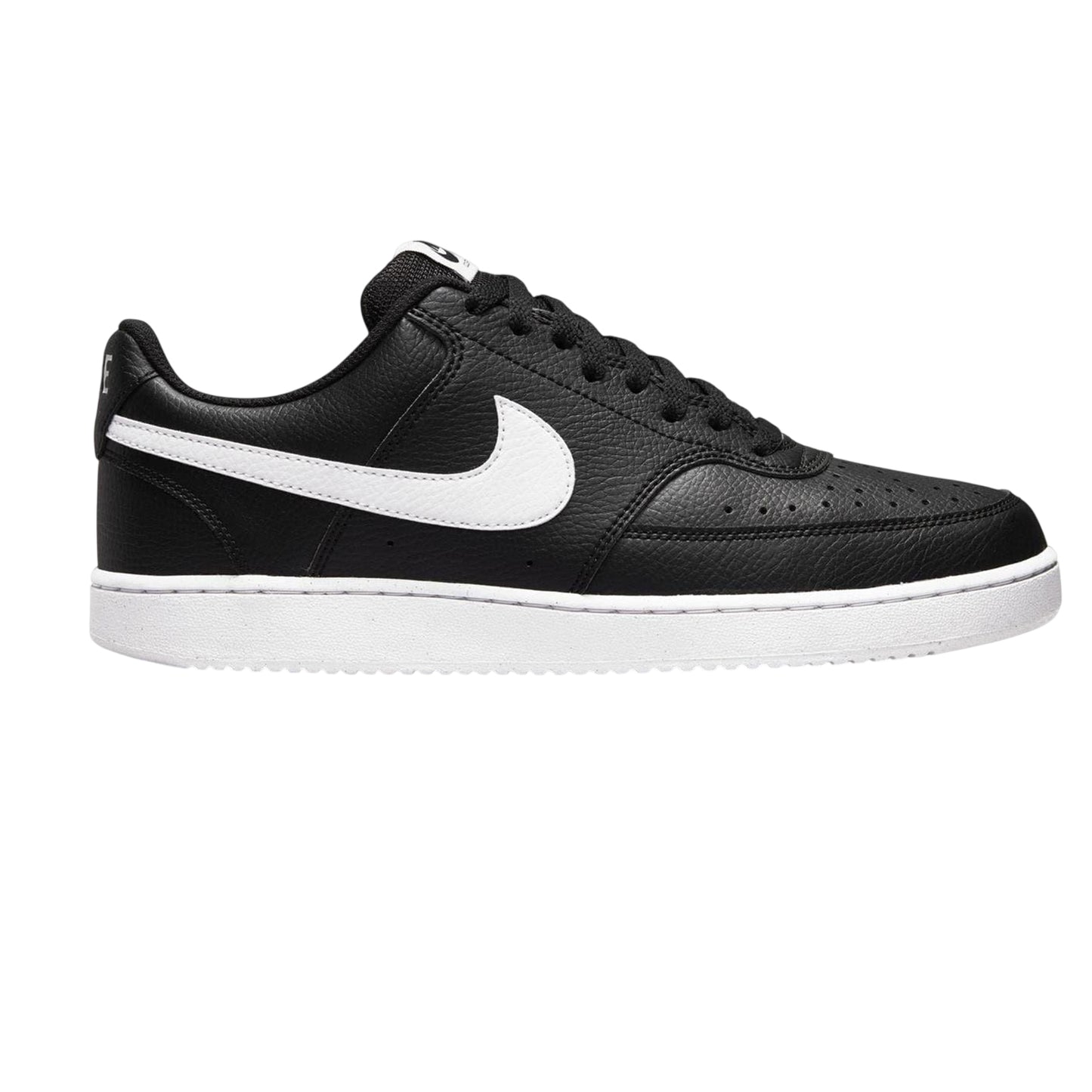 Black-White - Front - Nike Mens Vision Low Leather Trainers