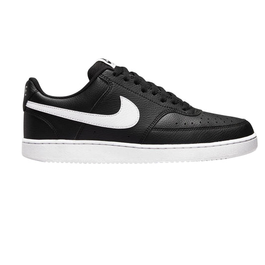 Black-White - Front - Nike Mens Vision Low Leather Trainers