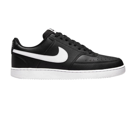 Black-White - Front - Nike Mens Vision Low Leather Trainers
