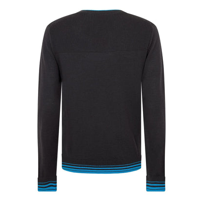 Black - Back - Puma Mens Contrast Tipped V Neck Sweater Top