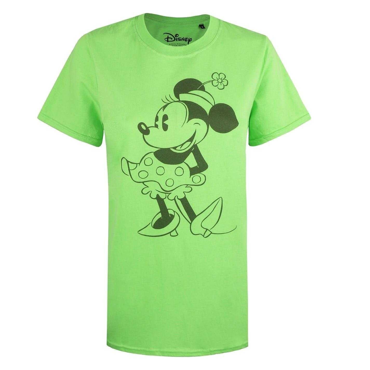 Green - Front - Disney Womens-Ladies Minnie Mouse Regular T-Shirt