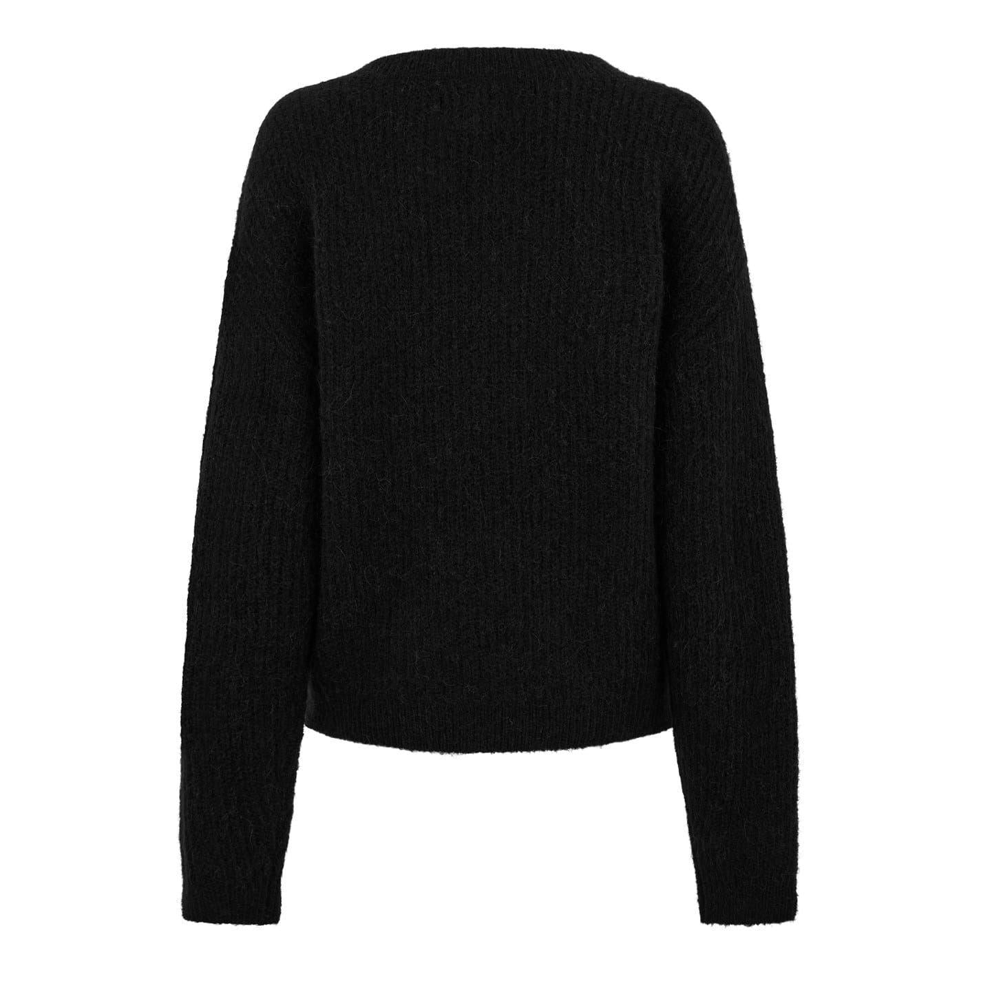 Black - Back - Jack Wills Womens-Ladies Fuzzy Wide Neck Pullover