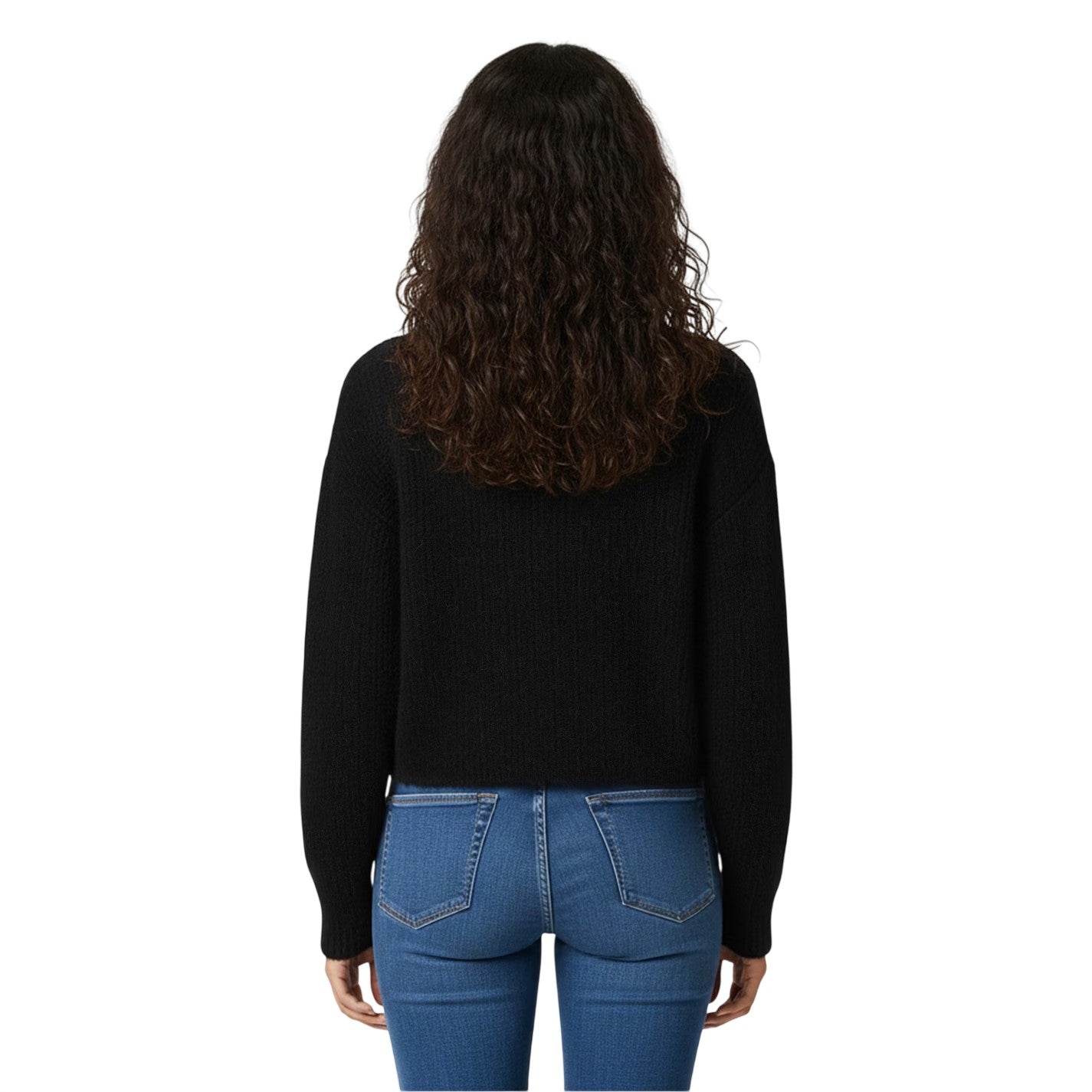 Black - Lifestyle - Jack Wills Womens-Ladies Fuzzy Wide Neck Pullover