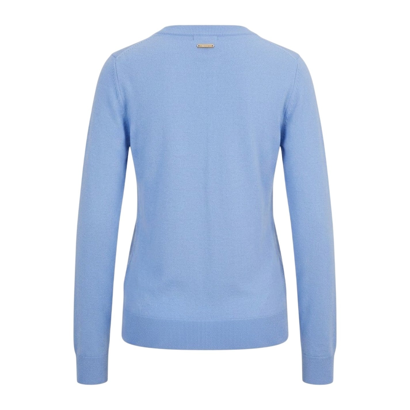 Blue - Back - Boss Womens-Ladies Virgin Wool Jumper