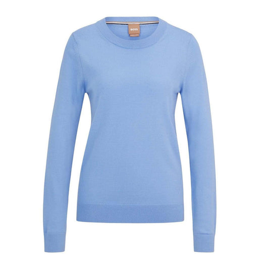 Blue - Front - Boss Womens-Ladies Virgin Wool Jumper