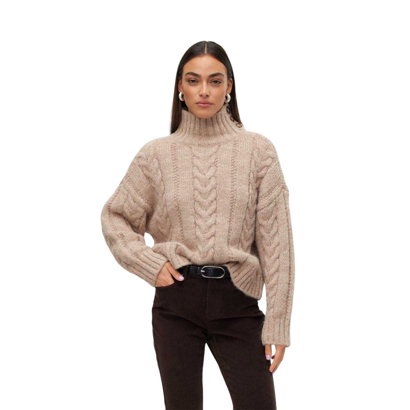 Mink - Lifestyle - Vero Moda Womens-Ladies Turtle Neck Relaxed Fit Jumper