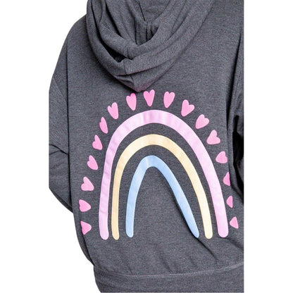 Anthrazit Marl - Side - PJ Salvage Girls Peace Sign Pullover Hoodie