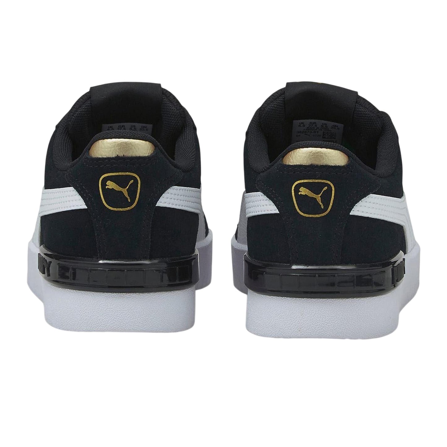 Black-White - Back - Puma Womens-Ladies Jada Suede Platform Trainers