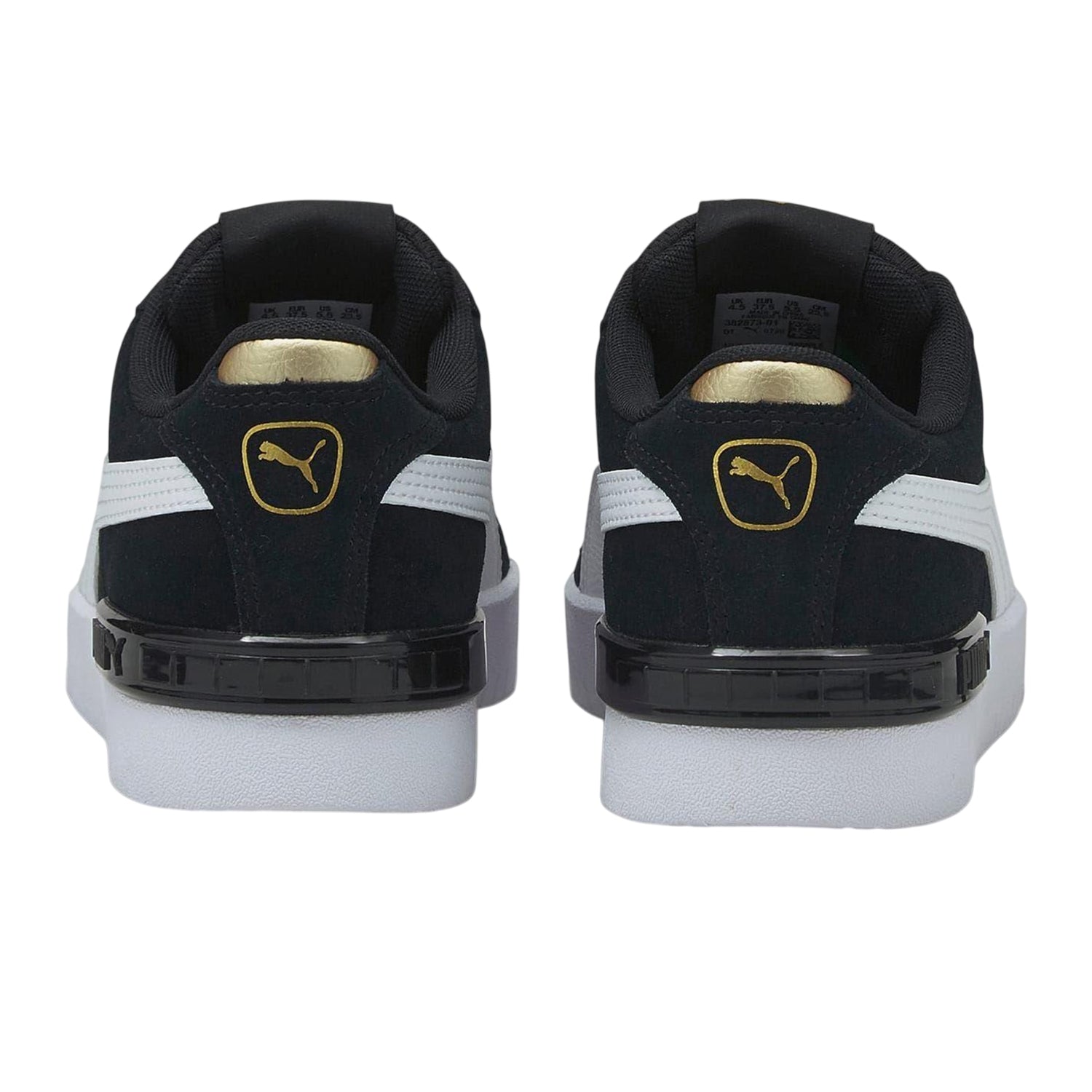 Black-White - Back - Puma Womens-Ladies Jada Suede Platform Trainers