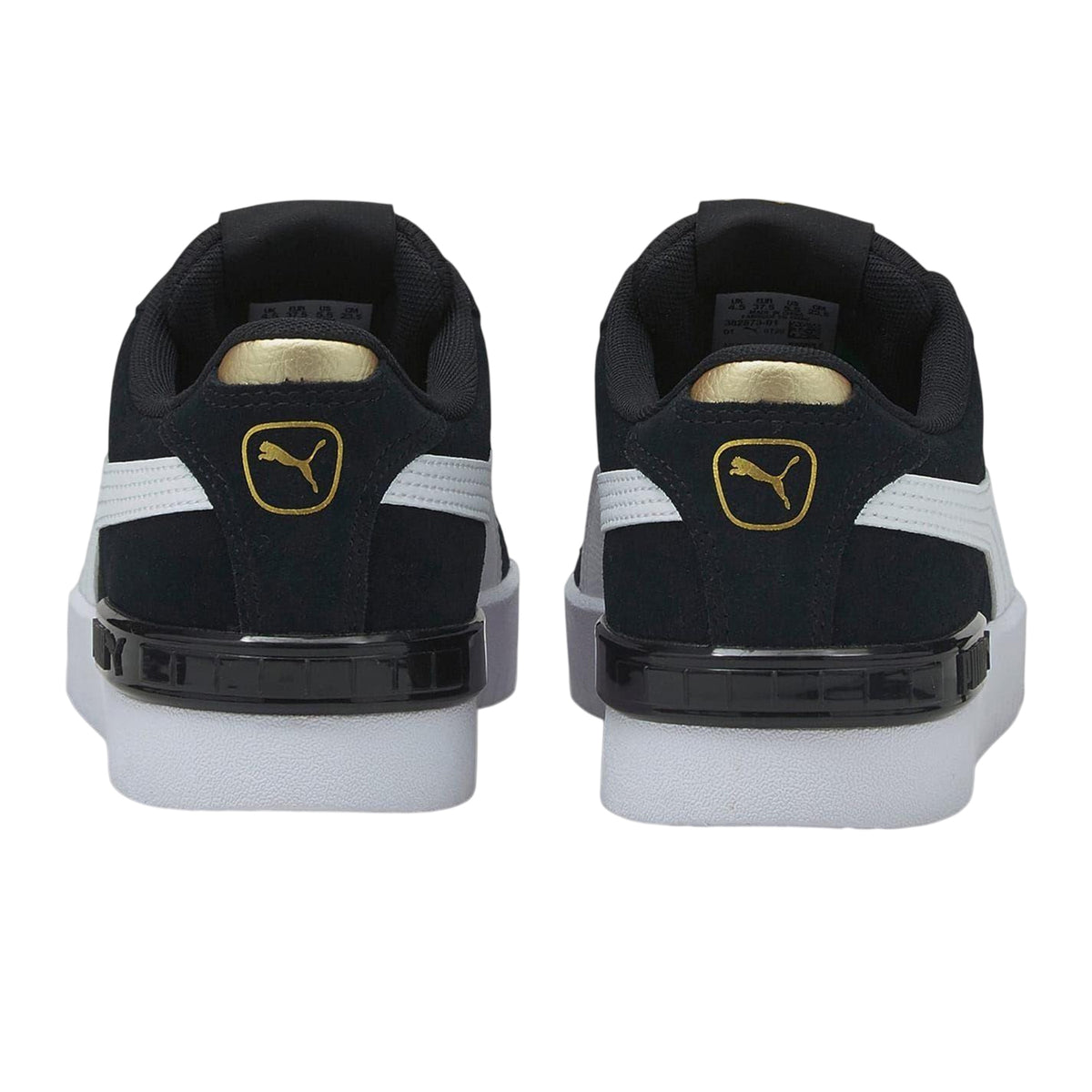 Black-White - Back - Puma Womens-Ladies Jada Suede Platform Trainers