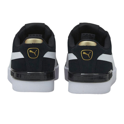 Black-White - Back - Puma Womens-Ladies Jada Suede Platform Trainers