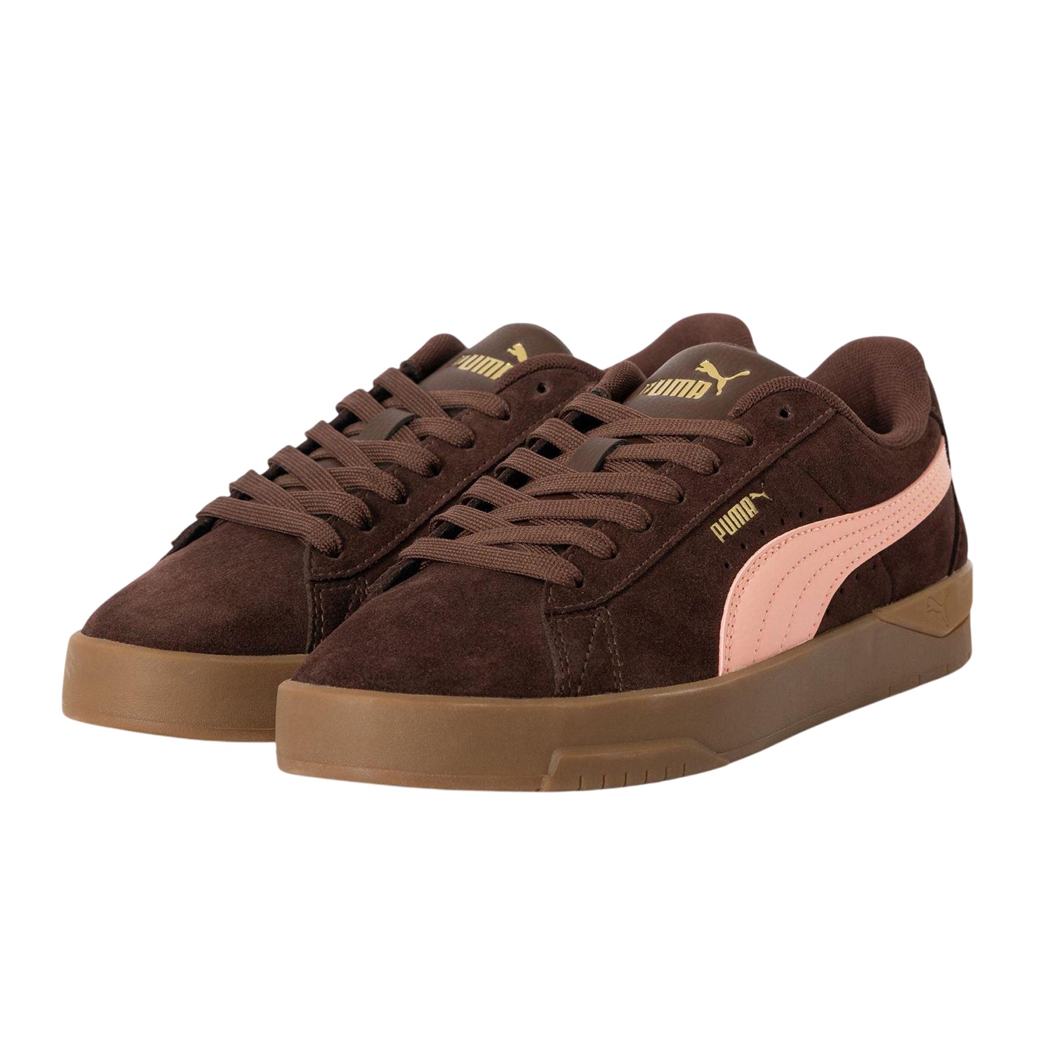 Brown-Pink - Front - Puma Womens-Ladies Jada Suede Platform Trainers