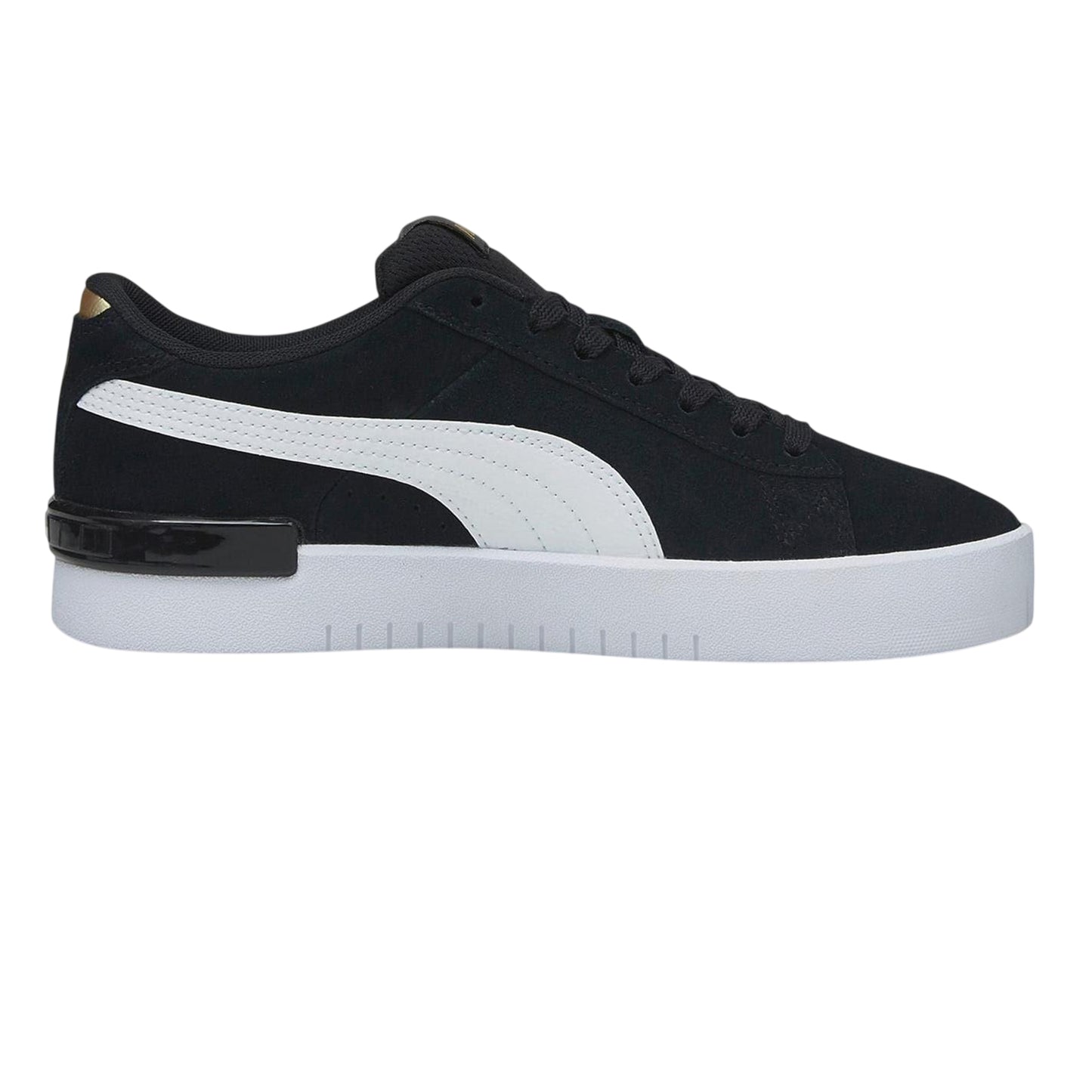 Black-White - Front - Puma Womens-Ladies Jada Suede Platform Trainers
