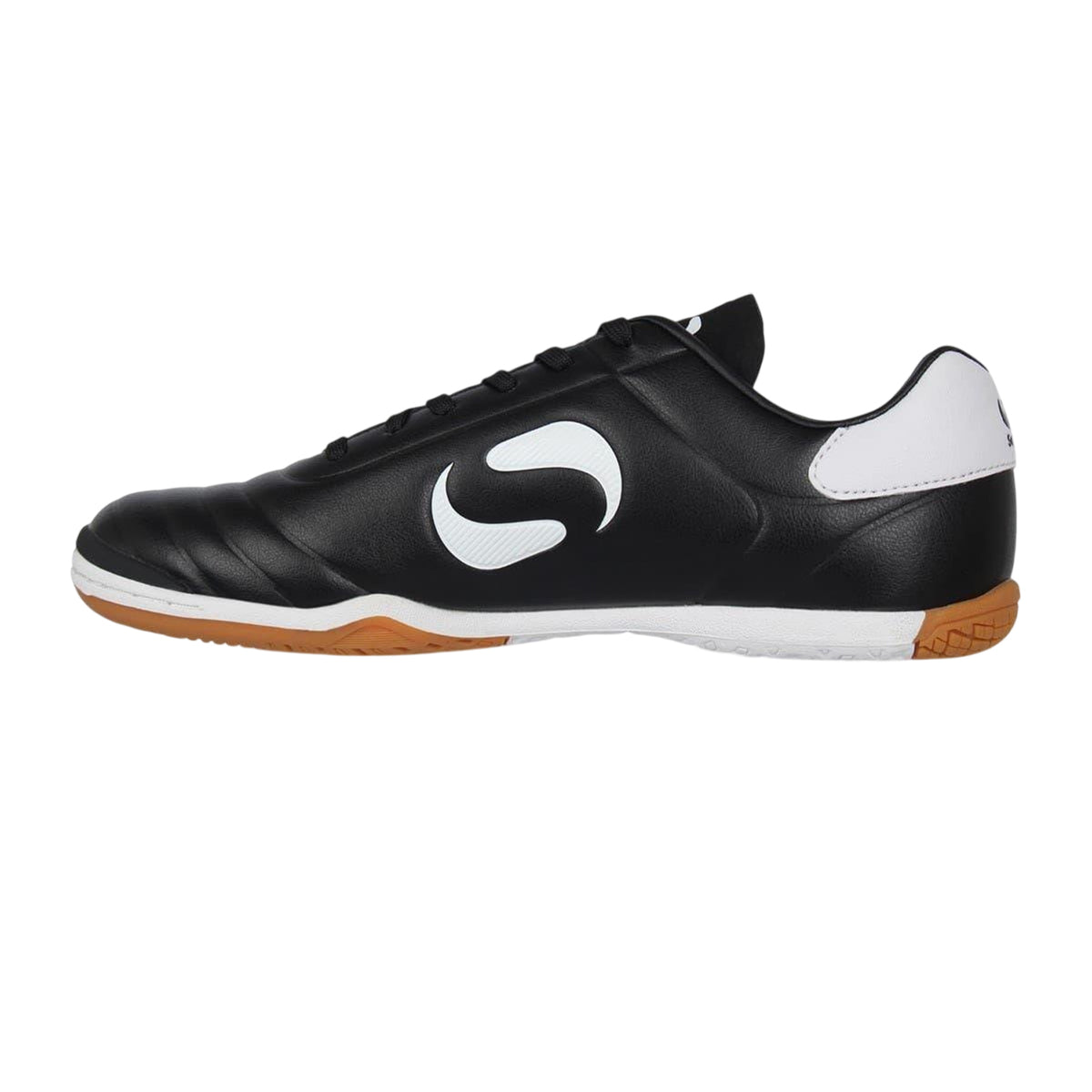 Black-White - Side - Sondico Childrens-Kids Strike Indoor Football Trainers