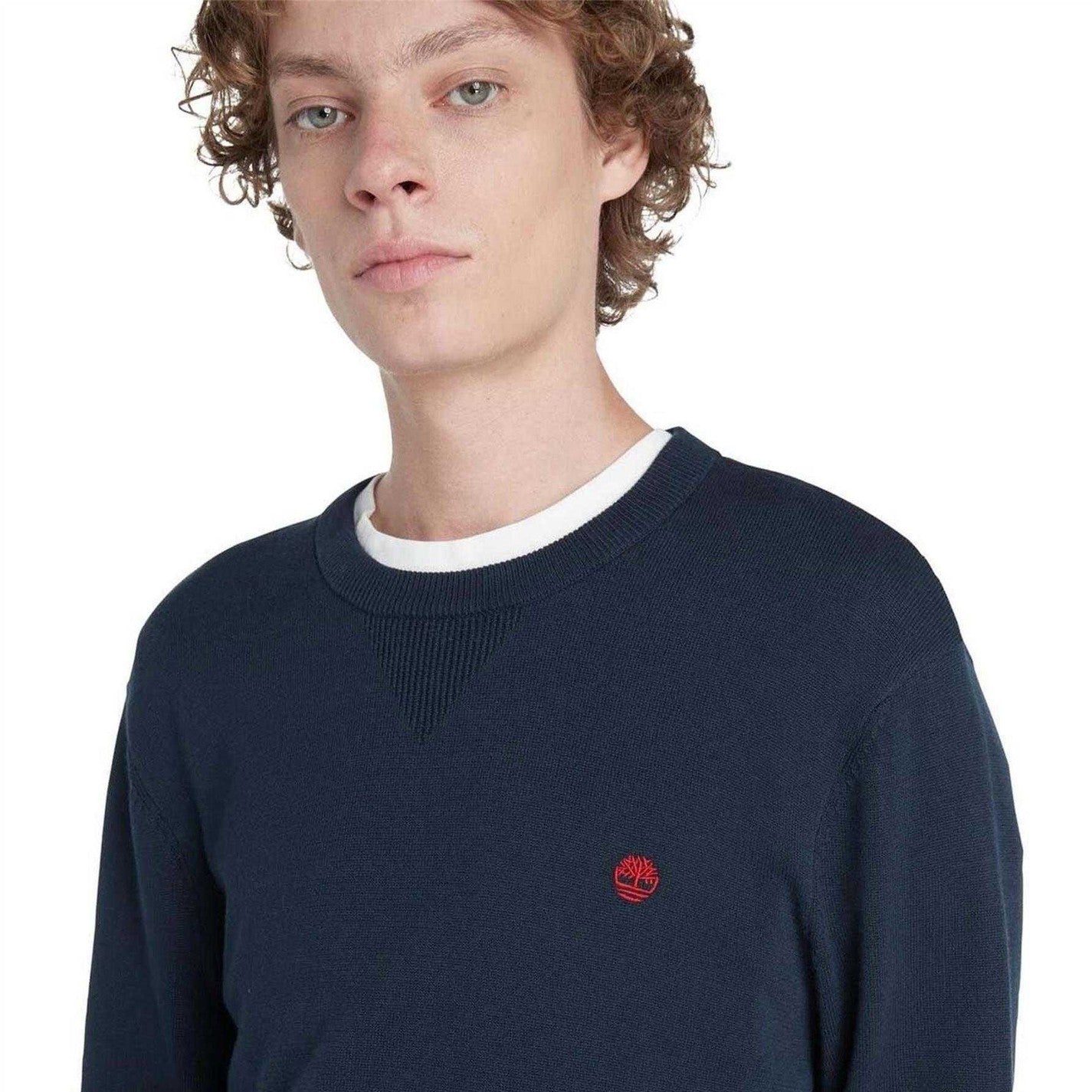 Navy - Side - Timberland Mens Johns River Cotton Jumper