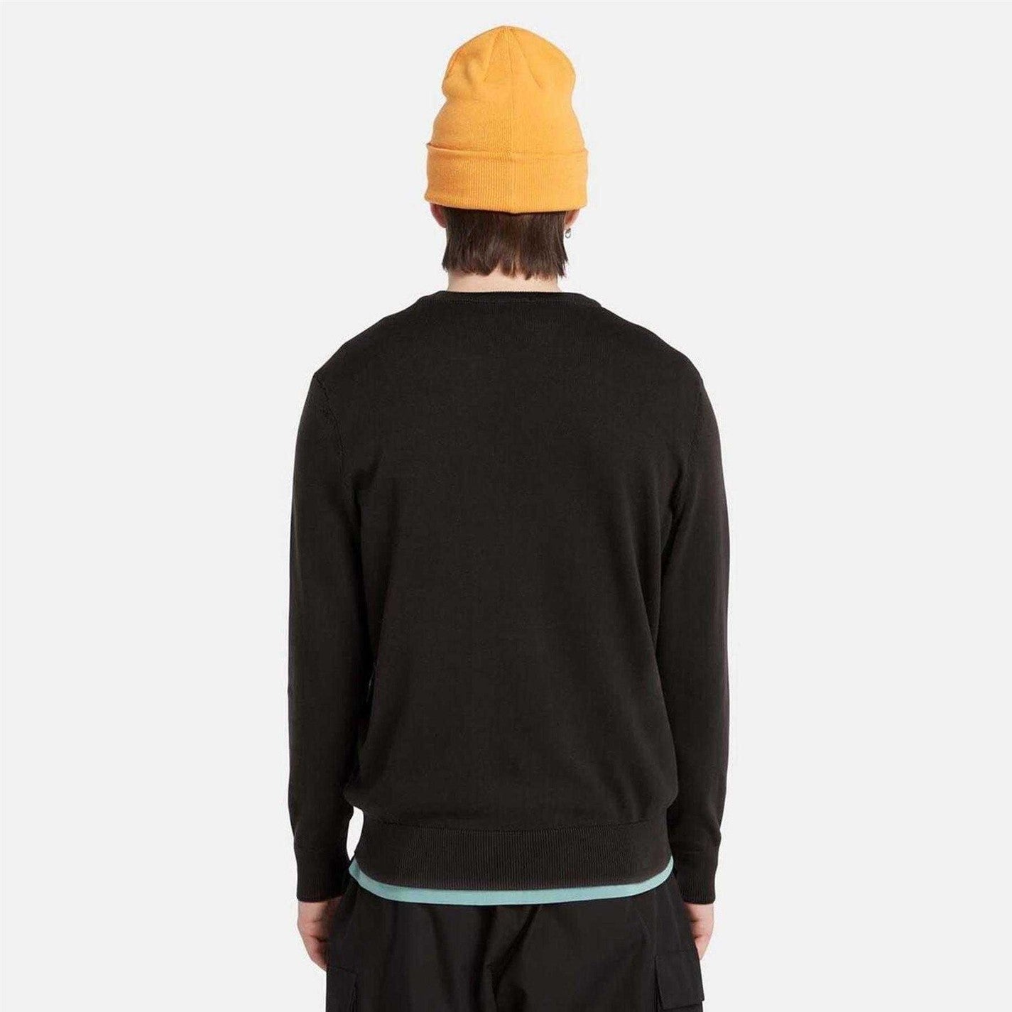 Black - Back - Timberland Mens Johns River Cotton Jumper