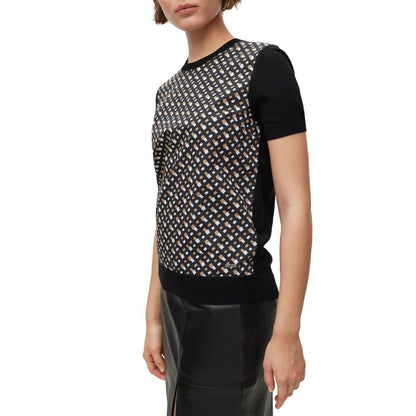 Shiny - Side - Boss Womens-Ladies Fordana Logo Short-Sleeved Sweater Top