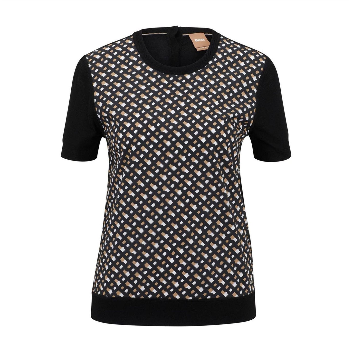 Shiny - Front - Boss Womens-Ladies Fordana Logo Short-Sleeved Sweater Top