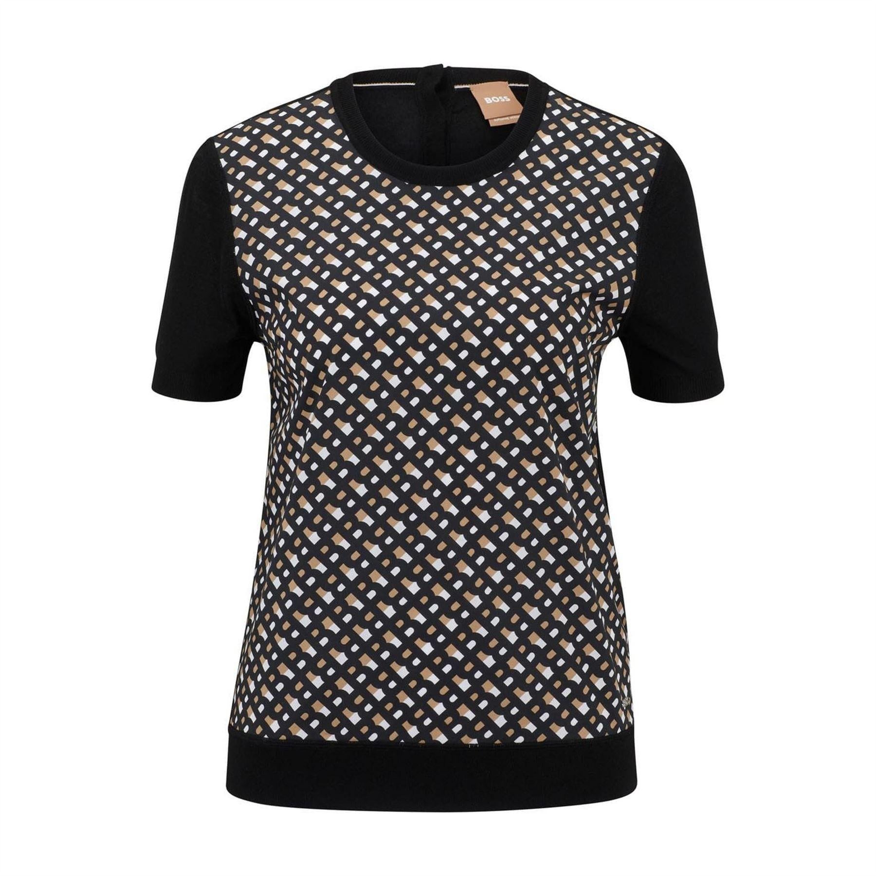 Shiny - Front - Boss Womens-Ladies Fordana Logo Short-Sleeved Sweater Top