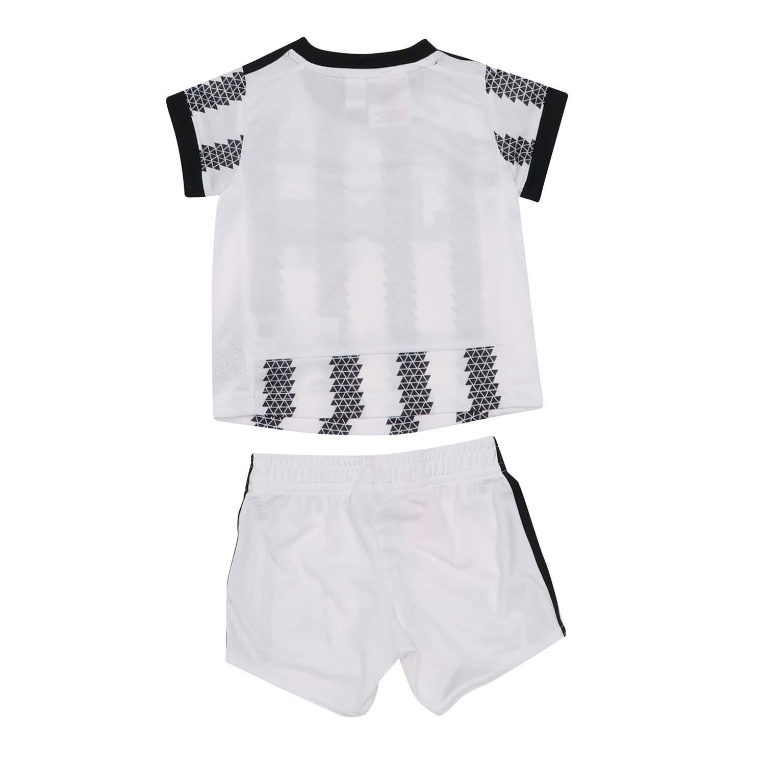 White-Black - Back - Adidas Baby 2022-23 Juventus FC Jersey And Shorts Set
