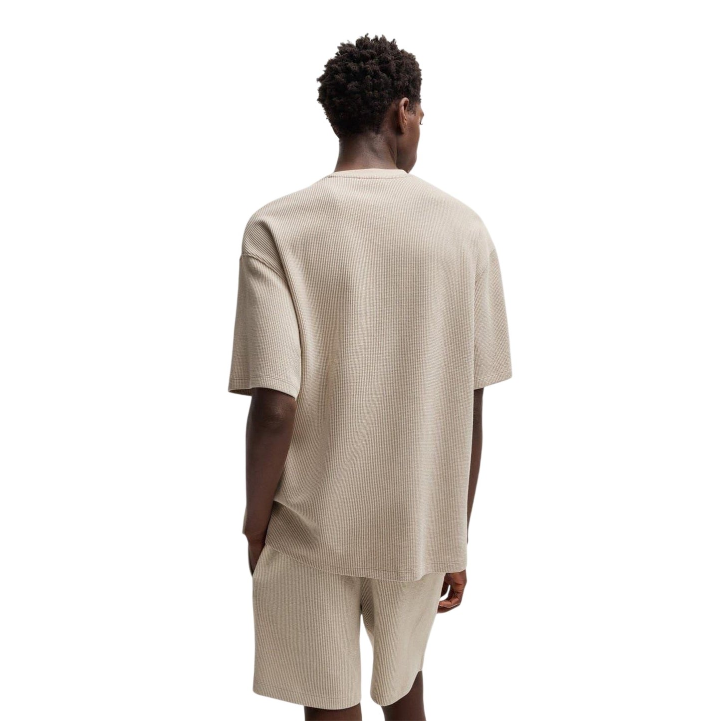 Floral - Back - Hugo Mens Waffle Oversized T-Shirt