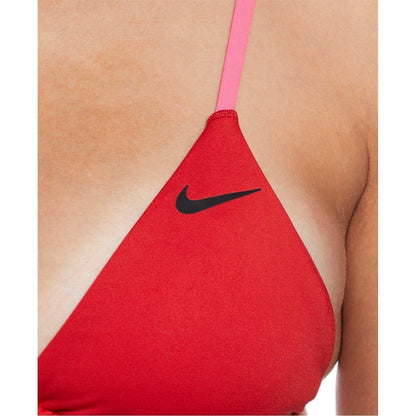 University Red - Side - Nike Womens-Ladies Colour Block Triangle Cups Bikini Top