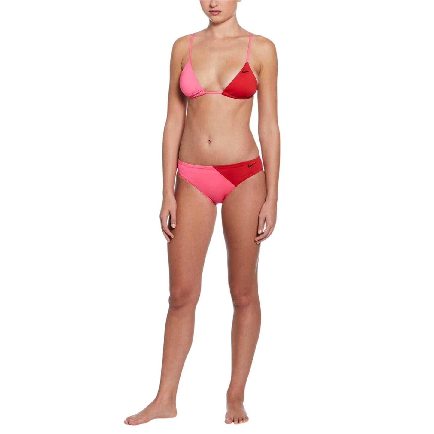 University Red - Lifestyle - Nike Womens-Ladies Colour Block Triangle Cups Bikini Top