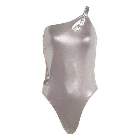 Charcoal - Front - Adidas Womens-Ladies Metallic Slim One Piece Swimsuit