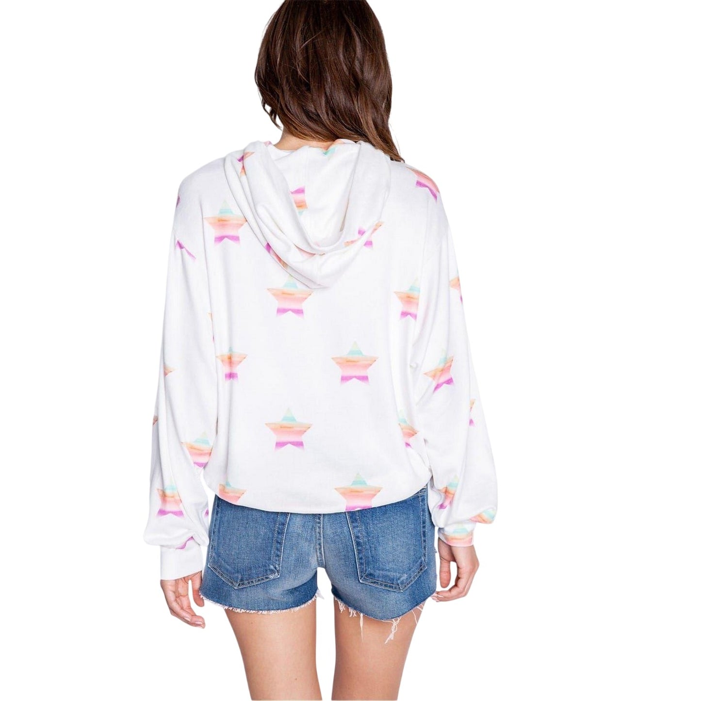 Off White - Back - PJ Salvage Womens-Ladies Stardust French Terry Hoodie