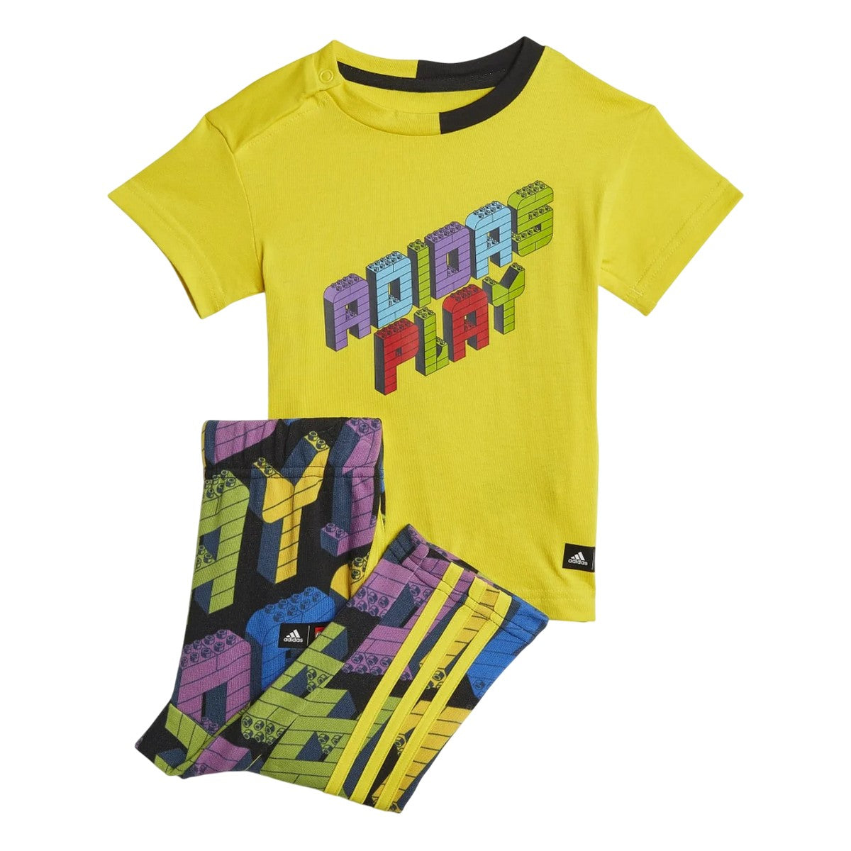 Yellow - Front - Adidas Childrens-Kids Classic Lego Top & Bottom Set