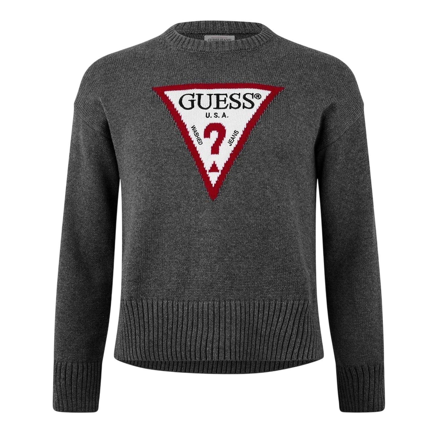 Cobblestone - Front - Guess Womens-Ladies Knitted Crew Neck Regular Jumper