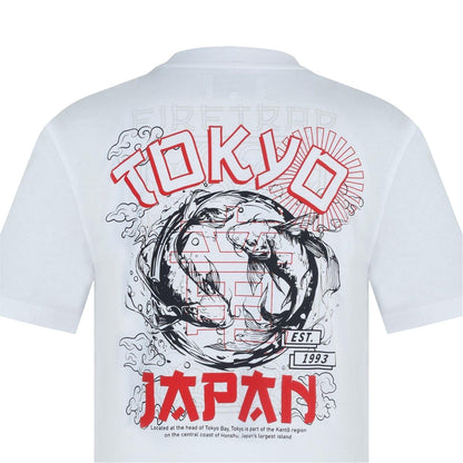 White - Lifestyle - Firetrap Mens Tokyo Lettering Oversized T-Shirt
