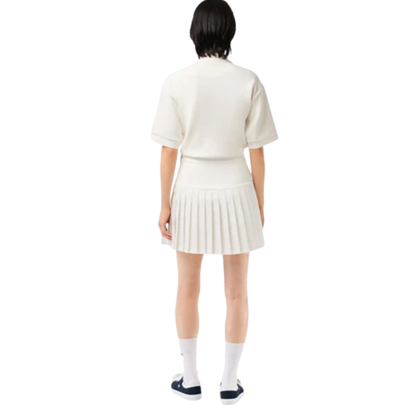 Cream - Back - Lacoste Womens-Ladies Roland Garros Edition Pleated Skirt