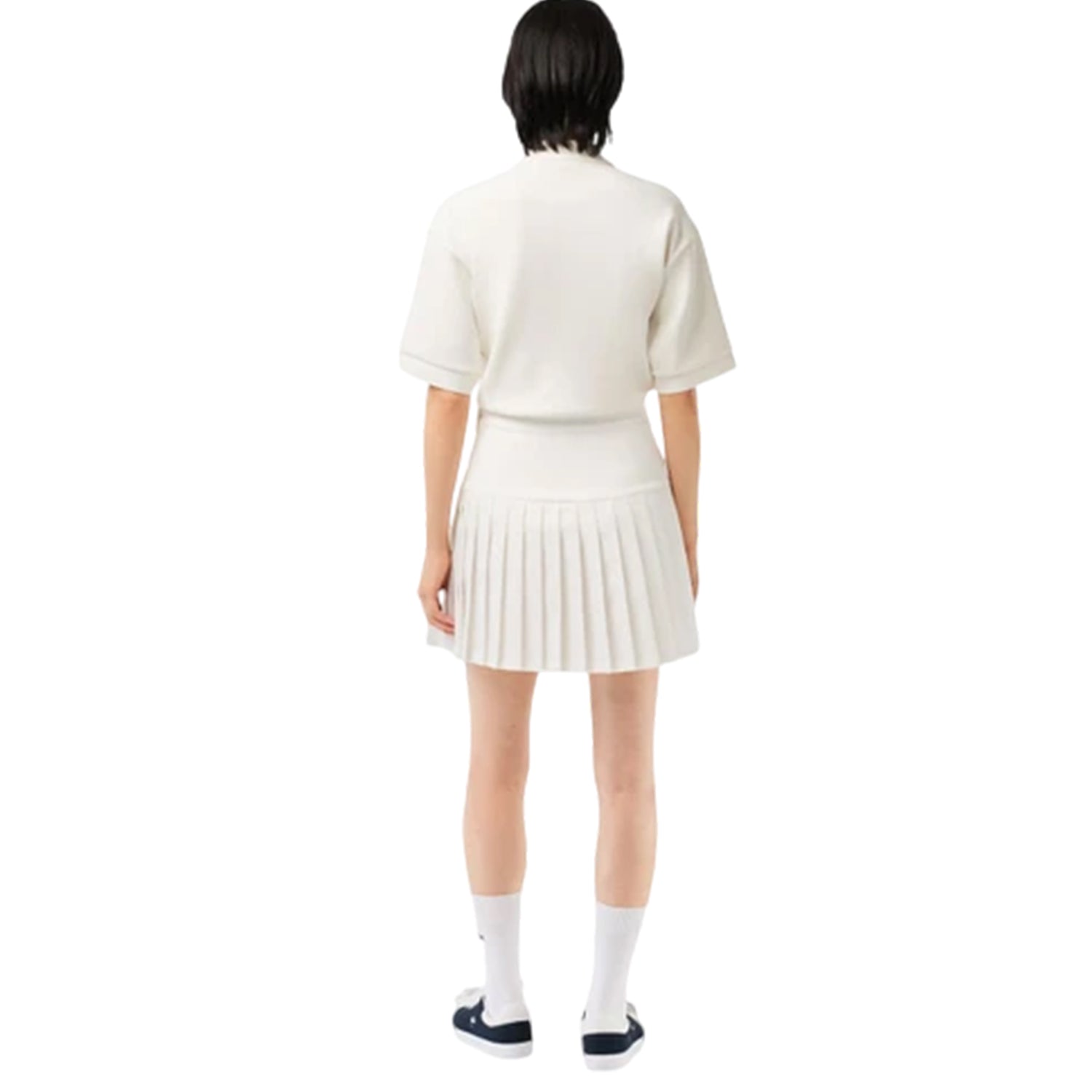 Cream - Back - Lacoste Womens-Ladies Roland Garros Edition Pleated Skirt