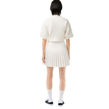 Cream - Back - Lacoste Womens-Ladies Roland Garros Edition Pleated Skirt