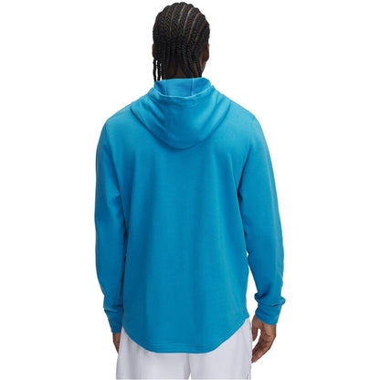 Blue - Back - Under Armour Mens Rival Logo French Terry Hoodie