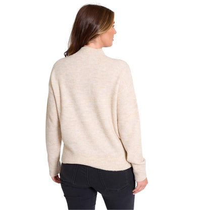 Cream - Back - Be You Womens-Ladies Pearl Crew Neck Long-Sleeved Sweater Top