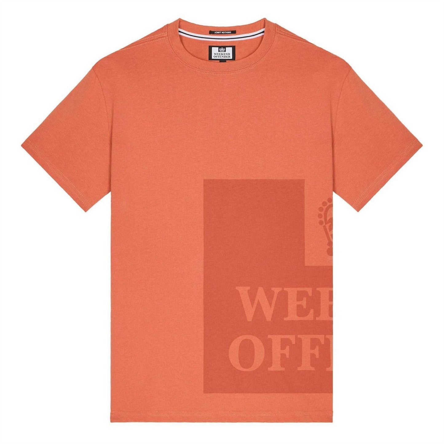 Orange - Front - Weekend Offender Mens Ryan Tonal Prison Cotton T-Shirt