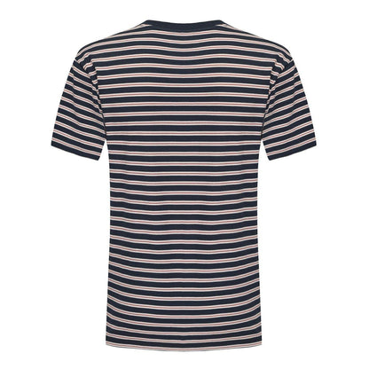 Dark Navy - Back - Firetrap Mens Striped Crew Neck T-Shirt