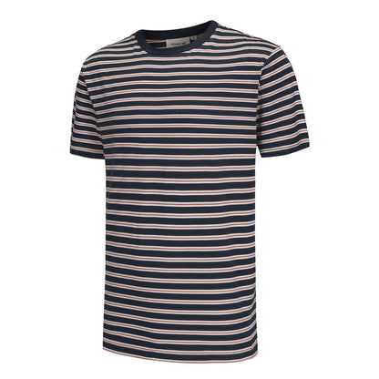 Dark Navy - Side - Firetrap Mens Striped Crew Neck T-Shirt