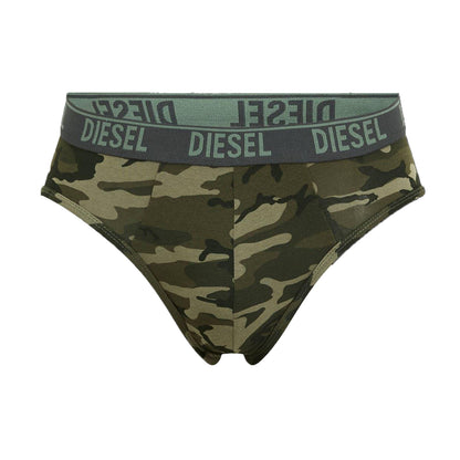 Camouflage Green-Black - Side - Diesel Mens Camouflage Briefs (Pack of 3)